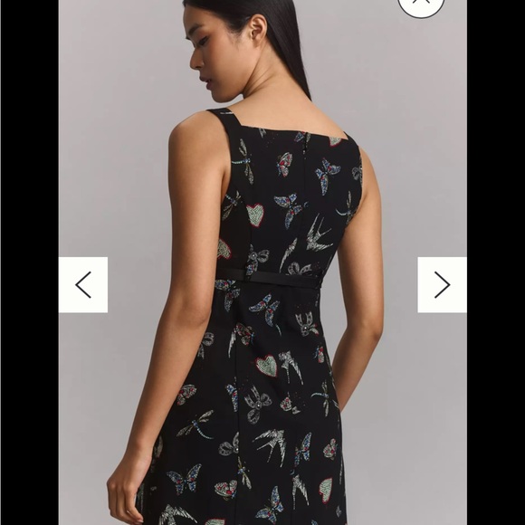 By ANTHROPOLOGIE Sleeveless Boat Neck Print Mini Dress - Picture 2 of 4